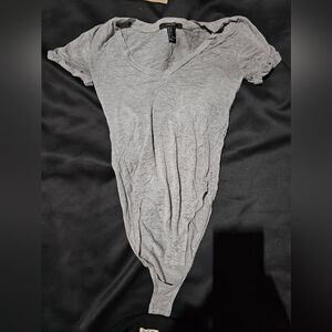 Forever 21 White Ruched Sleeveless Bodysuit